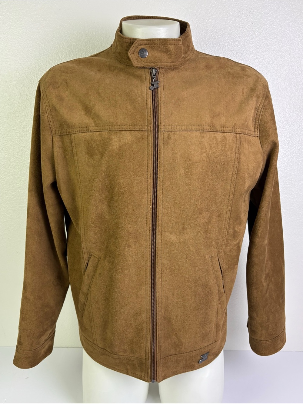 G Milano Genuine Suede Leather Jacket Men’s XXL Brown Made Italy Cafe Racer